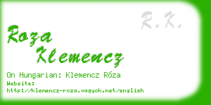roza klemencz business card