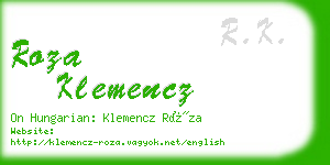 roza klemencz business card